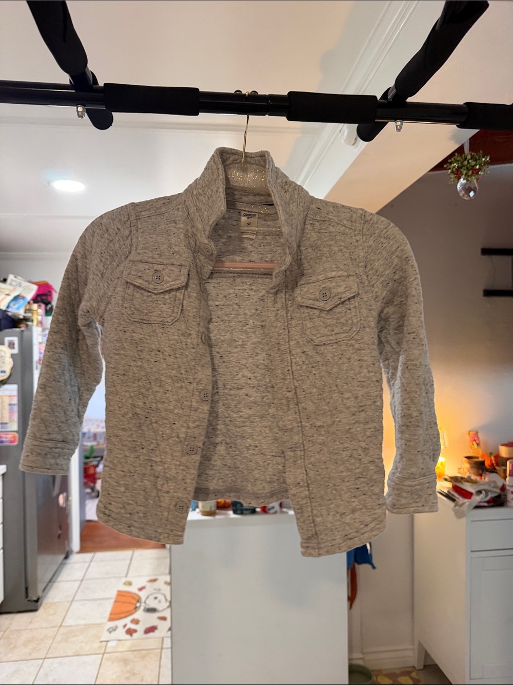 OshKosh B'gosh Gray Knit Button-Up Cardigan